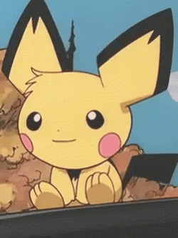 Pichu Sitting On Top Of A Vehicle GIF