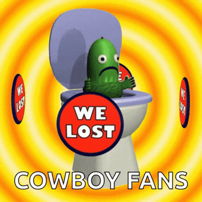 Pickle On Toilet We Lost Cowboy Fans GIF