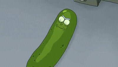 Pickle Rick Laying On Floor GIF