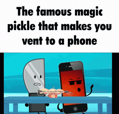 Pickle Venting To Phone GIF
