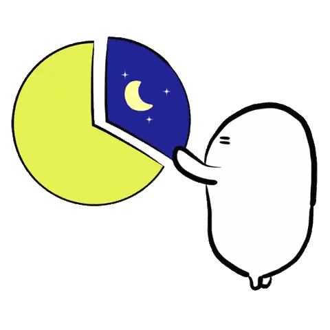 Pie Chart With Crescent Moon Sticker