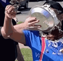 Pie In The Face Tastes Delicious GIF