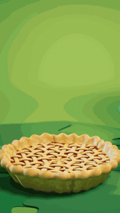 Pie On Green Surface GIF