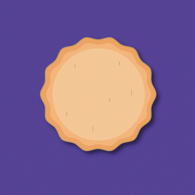 Pie With Arms And Legs On Purple GIF