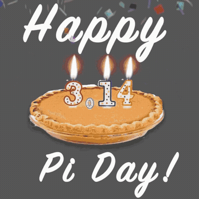 Pie With Three Lit Candles Happy Pi Day GIF