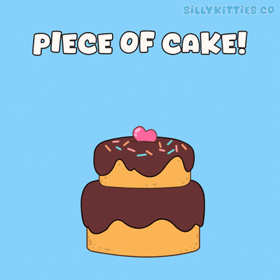 Piece Of Cake With Pink Cat GIF