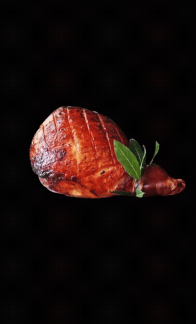 Piece Of Meat With Green Leaf GIF