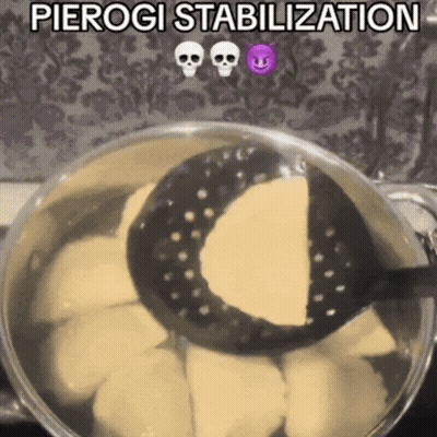 Pierogi Stabilization Written On Pot Bottom GIF