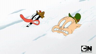 Pig And Duck Cartoon With CN GIF