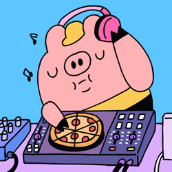 Pig DJ Eating His Turntables GIF