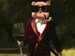 Pig Head Man Smokin GIF