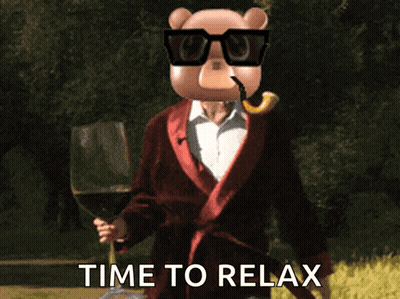 Pig In Sunglasses And Robe Holding Wine Saying Time To Relax GIF