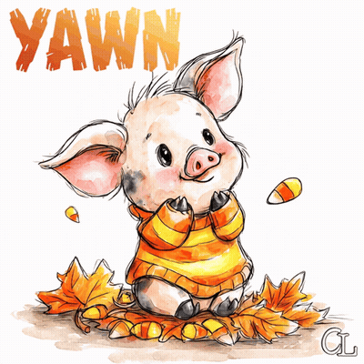 Pig In Yellow Sweater Saying Yawn GIF