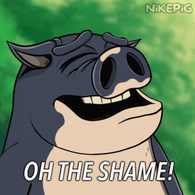 Pig Saying Oh The Shame GIF