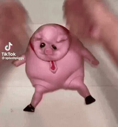 Pig Wearing Tie And Socks Dancing GIF