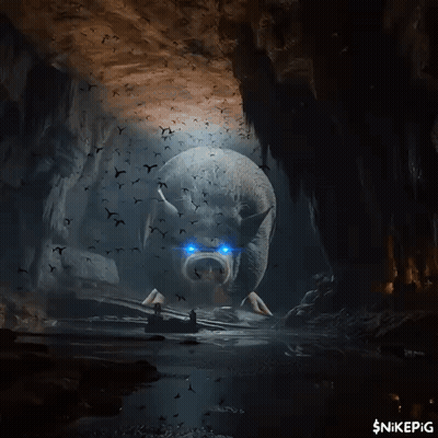 Pig With Blue Eyes Saying $ Nikepig GIF