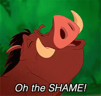 Pig With Horns Saying Oh The Shame GIF