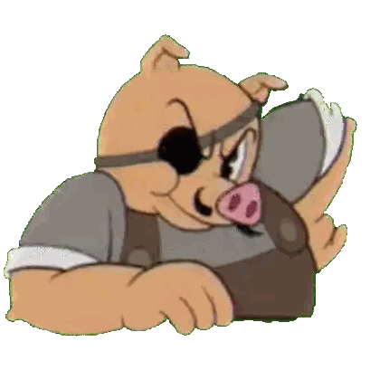 Pig With Pirate Eye Patch And Apron Sticker