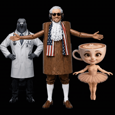 Pigeon Doctor and Ballerina Standing Together
