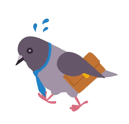 Pigeon In Blue Tie Carrying Briefcase Sticker