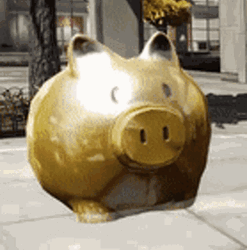 Piggy Golden Piggy Bouncing GIF