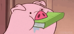 Piggy Gravity Falls Chewing Eating Book GIF