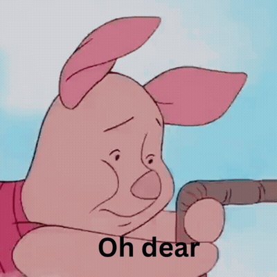 Piglet From Winnie The Pooh Is Holding A Cane And Pointing At Something GIF