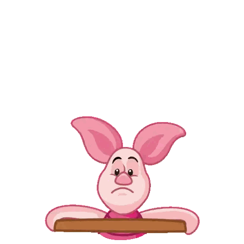 Piglet Holding Sign Pointing Sticker