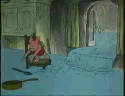 Piglet Trapped In The Flooding GIF