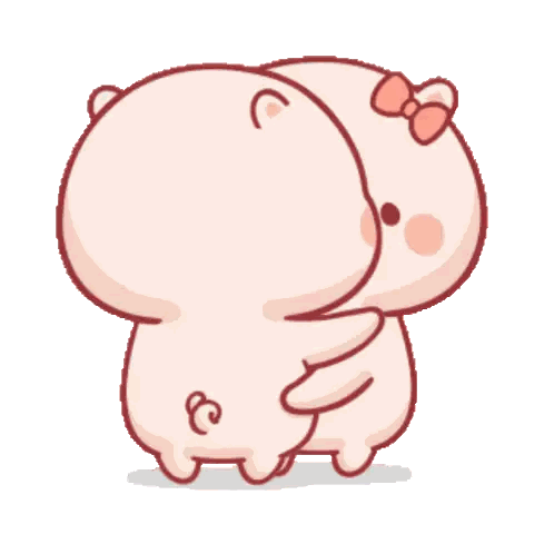Pigs Hugging With Bow Sticker