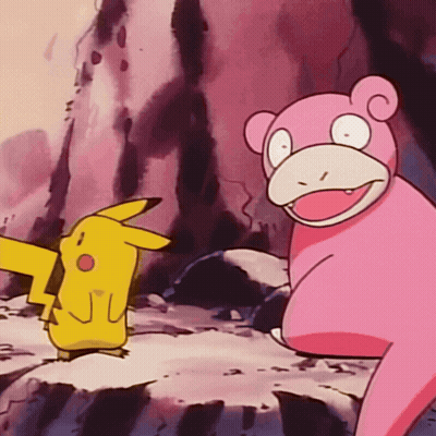 Pikachu And Pink Monkey Cartoon GIF