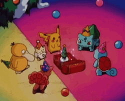 Pikachu Christmas Bonfire Pokemon Anime GIF