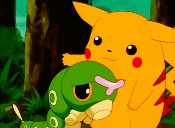 Pikachu Comforting Caterpie Its Ok GIF