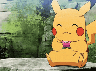 Pikachu Cute Eating Berries GIF