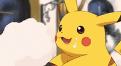 Pikachu Cute Eating Cotton Candy GIF