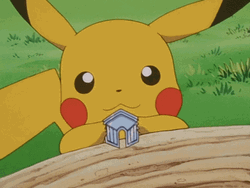 Pikachu Cute Holding Badge GIF