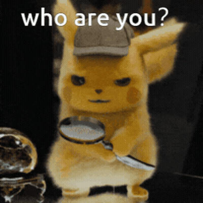 Pikachu Holding Magnifying Glass Saying Who Are You GIF