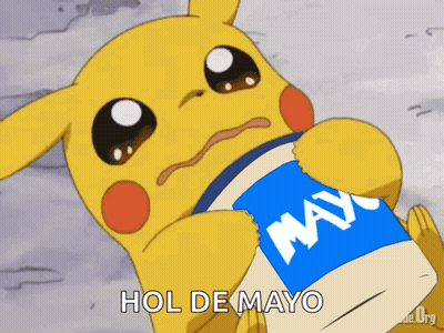 Pikachu Holding Mayonnaise Bag