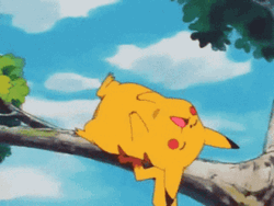 Pikachu Laughing On Tree