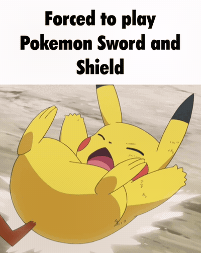 Pikachu Laying Forced To Play Pokemon Sword And Shield GIF