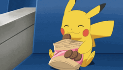 Pikachu Lightning Eating Cookies GIF