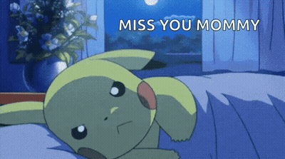 Pikachu Lying On Bed Saying Miss You Mommy GIF