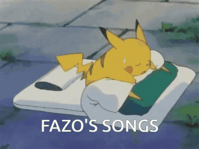 Pikachu Lying On Bed With Fazo's Songs GIF