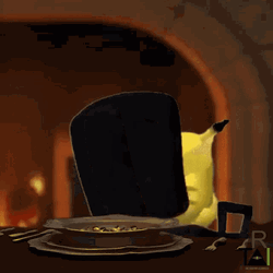 Pikachu Office Chair Spin Fireplace GIF