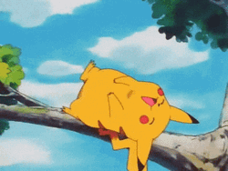 Pikachu On Tree Laughter GIF