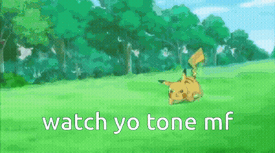 Pikachu Running in Grassy Field Saying Watch Yo Tone Mf