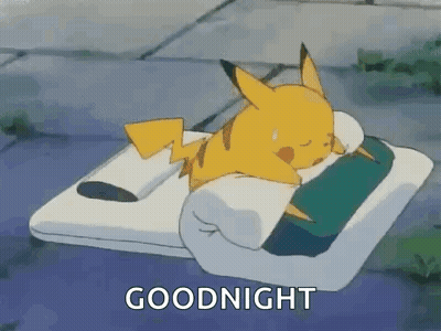 Pikachu Sleeping With Goodnight GIF