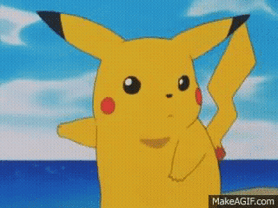 Pikachu Standing In Front Of Water Looking At Camera GIF
