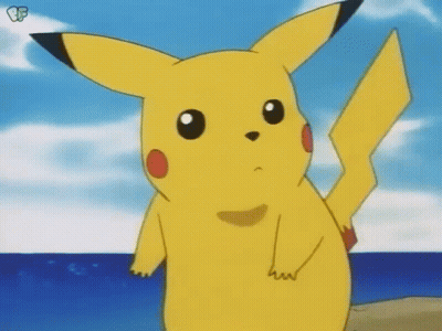 Pikachu Standing On Beach Looking At Ocean GIF