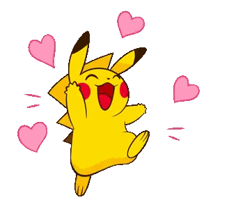 Pikachu Surrounded By Pink Hearts Sticker